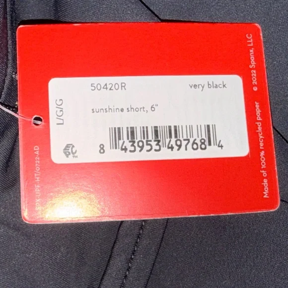 NWT Spanx Women’s Sunshine Short Very Black Sz Large - Picture 6 of 7